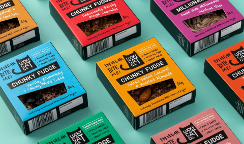 Food Branding and product packaging for Lucky Cat Co. fudge.
